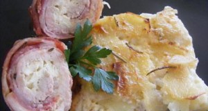 Baconbe tekert rozmaringos fetás csirkemell
