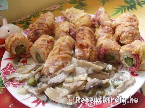 Burgonyapürével töltött tarja gombamártással