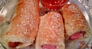 Baconos virsli szezámos bundában