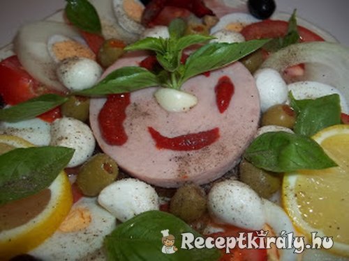 Bruschetta pizzasonkával tojással mozzarellával