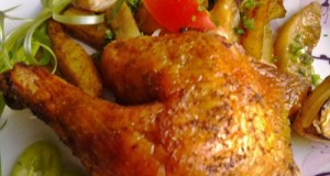 Chilis borsos csirke egészben sütve