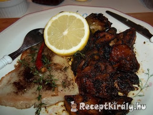 Fehérboros grillezett pangasius mángolddal zöldségekkel