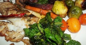 Grillezett pangasius édeskrumplival zöldségekkel