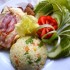 Mustáros karajszeletek baconnel sajttal sütve