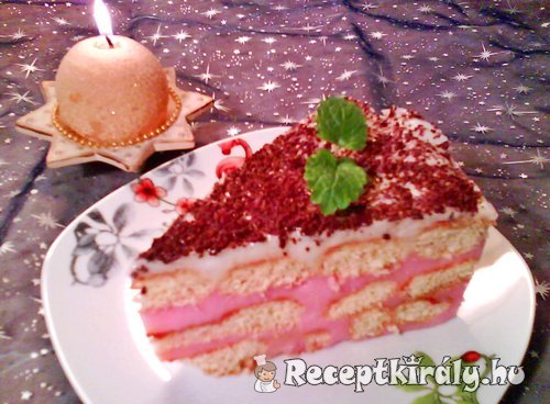 Málnás babapiskótás torta