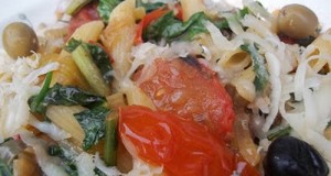 Penne gombával mángolddal füstölt sajttal