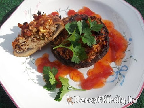 Rákkal töltött gomba édes chili szósszal