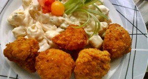 Rántott karfiol majonézes krumplival