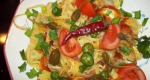 Sonkás tortellini sajttal capri gyümölccsel