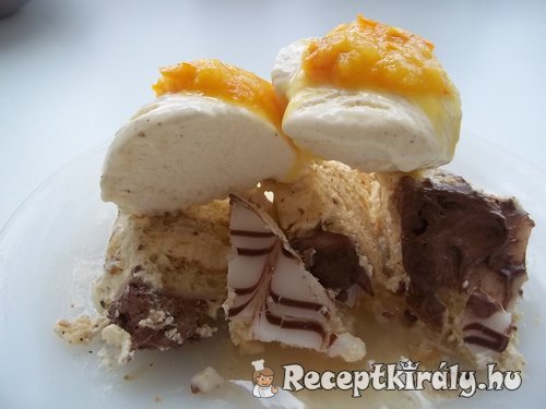 Torta vanília fagylalttal narancs jammel brandyvel