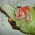 Tőkehalmájas bruschetta