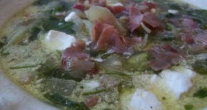 Fehérboros salátaleves baconnel és sonkával