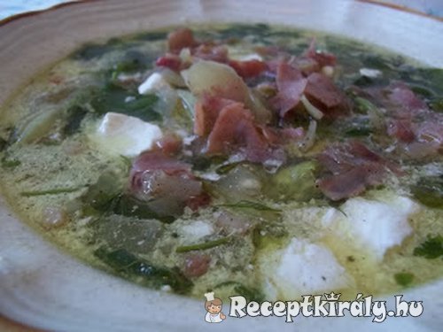 Fehérboros salátaleves baconnal és sonkával