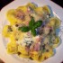 Gombás tortellini sonkával és fehérboros sajtszósszal