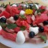 Mentás görögdinnye saláta pizzasonkával és mozzarellával