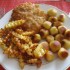 Rántott csirkemell krumplikrokettel