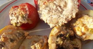 Túróval töltött paprika paradicsom krumpli
