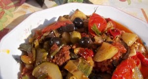 Vörösboros ratatouille kolbásszal