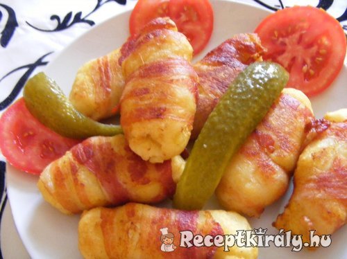 Burgonyás tészta baconban sütve 2