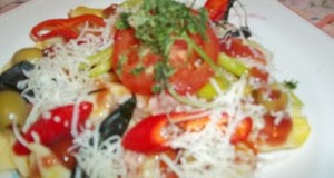 Sajtos tortellini tonhallal