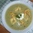 Zöldborsó krémleves tortellinivel reszelt sajttal
