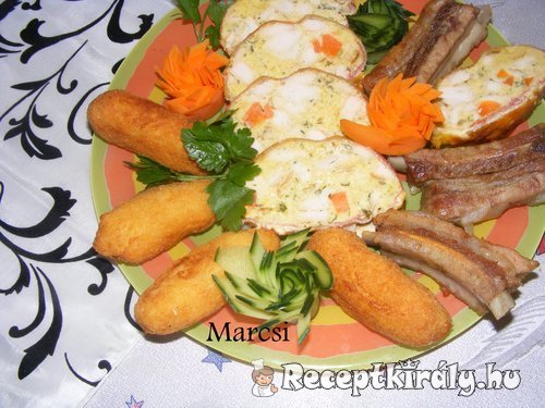 Őzgerincben sült baconos csirkemell