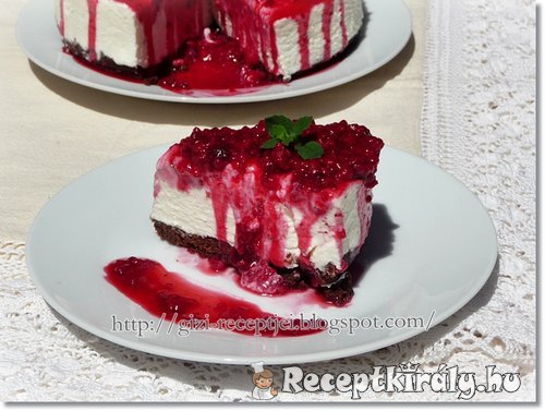 Fehér csokoládés sajttorta málnaöntettel