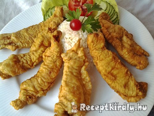 Fűszeres csirkecsíkok párizsi bundában
