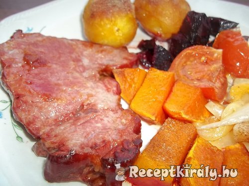 Sült tarja zöldségekkel