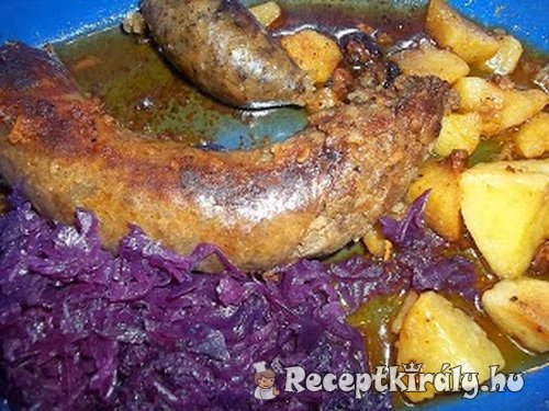 Hurka sült krumplival lila káposztával