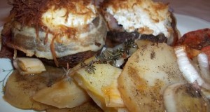 Töltött gombafejek bacon köntösben
