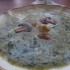 Medvehagyma krémleves sült baconnel gombával