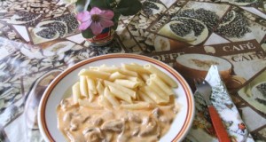 Gombapaprikás penne tésztával