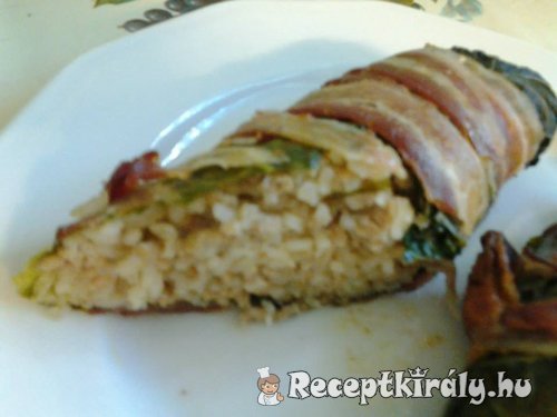 Töltött kel baconba tekerve