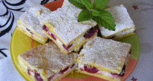 Túrós meggyes kocka