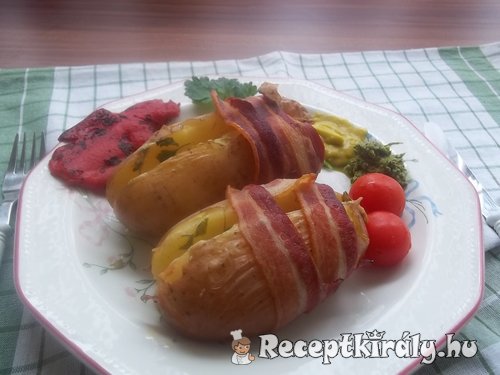 Sajtkrémmel töltött újkrumpli bacon köntösben 2