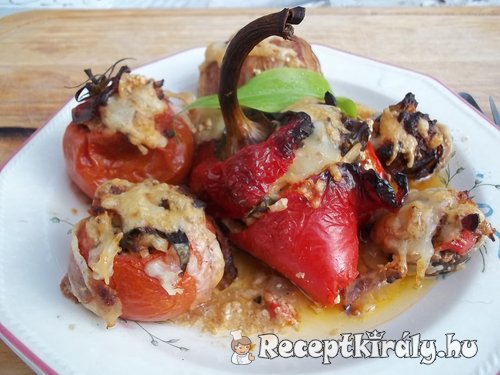 Túróval töltött zöldségek bacon-ben 1