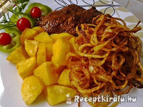 Mustáros sertésszelet sült hagymával