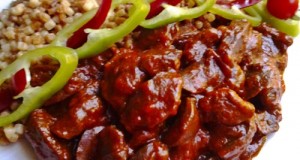 Pecsenyekacsa zúzapörkölt tarhonyával