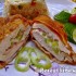 Rántott csirkemell sajttal baconnal és csípős paprikával töltve
