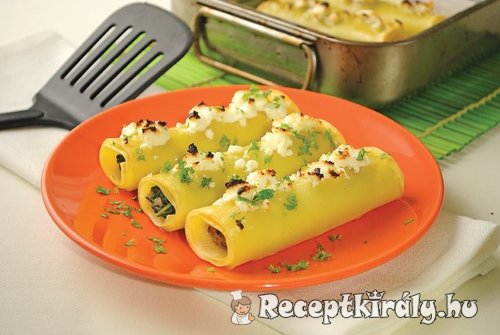 Csirkehúsos parajos canelloni fetával