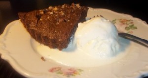 Csokoládés diós brandys brownie torta