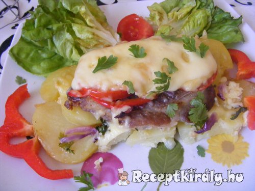 Frissensült tarja zöldségekkel