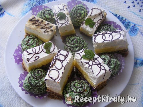 Vaníliakrémes diós habos szelet