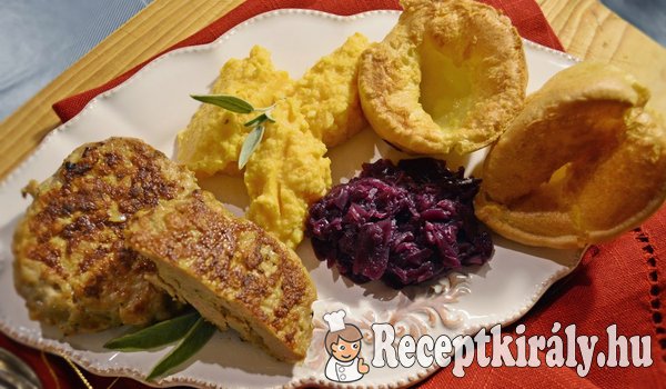 Almás zsályás pulykatallér és Yorkshire puding