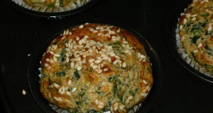 Spenótos, fetasajtos muffin