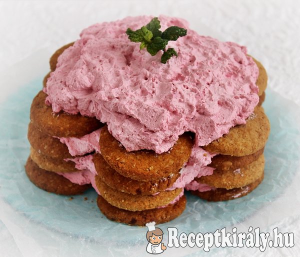 Zabkekszes-málnahabos torta