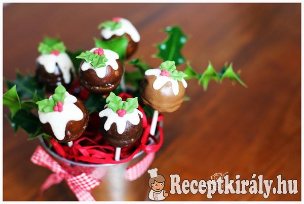 Cake pop karácsonyi köntösben