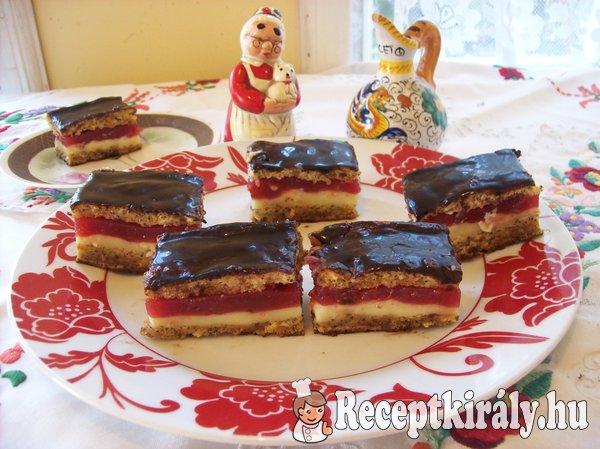 Mákos bonbon meggyes sütemény