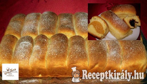 Bukta szilvalekvárral és párolt almával töltve